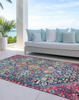 Addison Rugs Saelain Teal Washable Indoor-Outdoor Rug