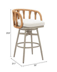 Safal Olefin Fabric Swivel Outdoor Barstool