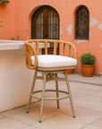 Safal Olefin Fabric Swivel Outdoor Barstool