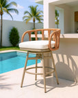 Safal Olefin Fabric Swivel Outdoor Barstool