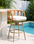 Safal Olefin Fabric Swivel Outdoor Barstool
