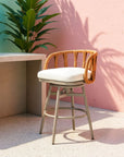 Safal Olefin Fabric Swivel Outdoor Barstool