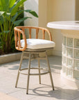 Safal Olefin Fabric Swivel Outdoor Barstool
