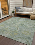 LOOMLAN Rugs Savarna Green Washable Indoor-Outdoor Rug