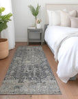 LOOMLAN Rugs Scarlune Gray Washable Indoor-Outdoor Rug