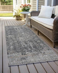 LOOMLAN Rugs Scarlune Gray Washable Indoor-Outdoor Rug