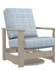 Chair with blue plaid cushion on a white background