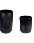 Serenity Textured Planter Set (1 Large and 1 Small) - Black Outdoor Accessories-Outdoor Planters-Seasonal Living-LOOMLAN