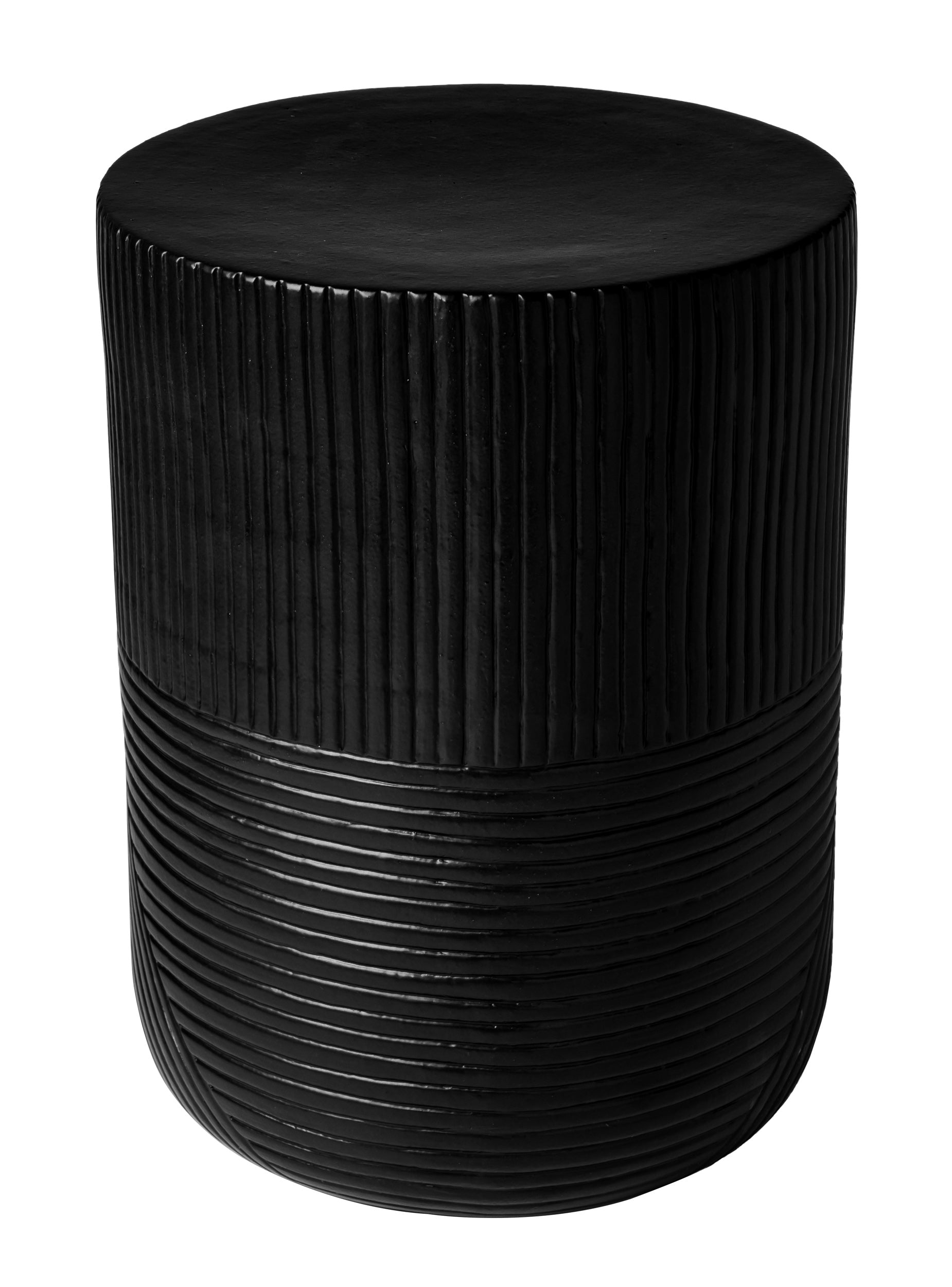 Serenity Textured Side Table 14&quot; Black Outdoor Accent Table-Outdoor Side Tables-Seasonal Living-LOOMLAN