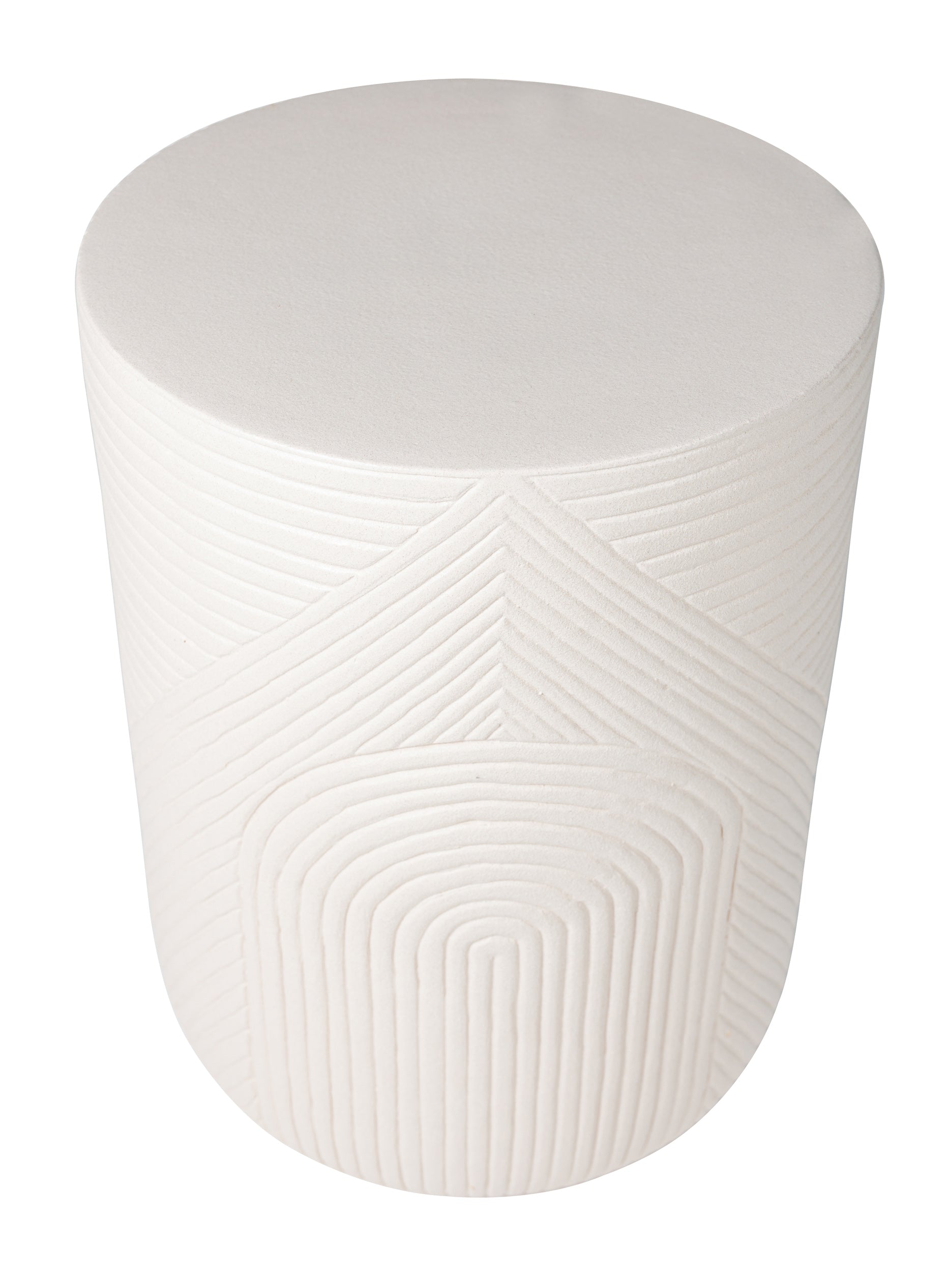 Serenity Textured Side Table 14&quot; -White Outdoor Accent Table-Outdoor Side Tables-Seasonal Living-LOOMLAN