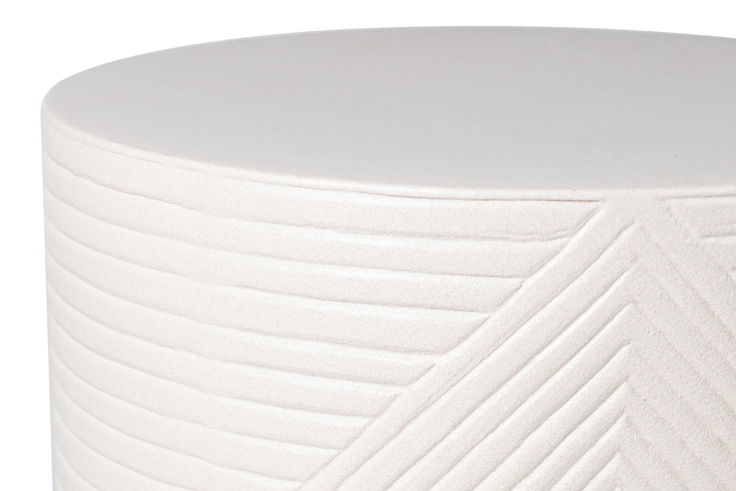 Serenity Textured Side Table 14" -White Outdoor Accent Table-Outdoor Side Tables-Seasonal Living-LOOMLAN