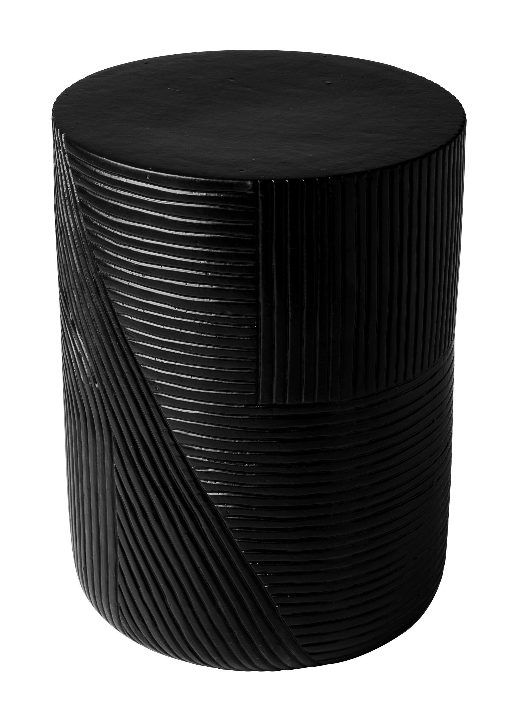 Serenity Textured Side Table 16" - Black Outdoor Accent Table-Outdoor Side Tables-Seasonal Living-LOOMLAN
