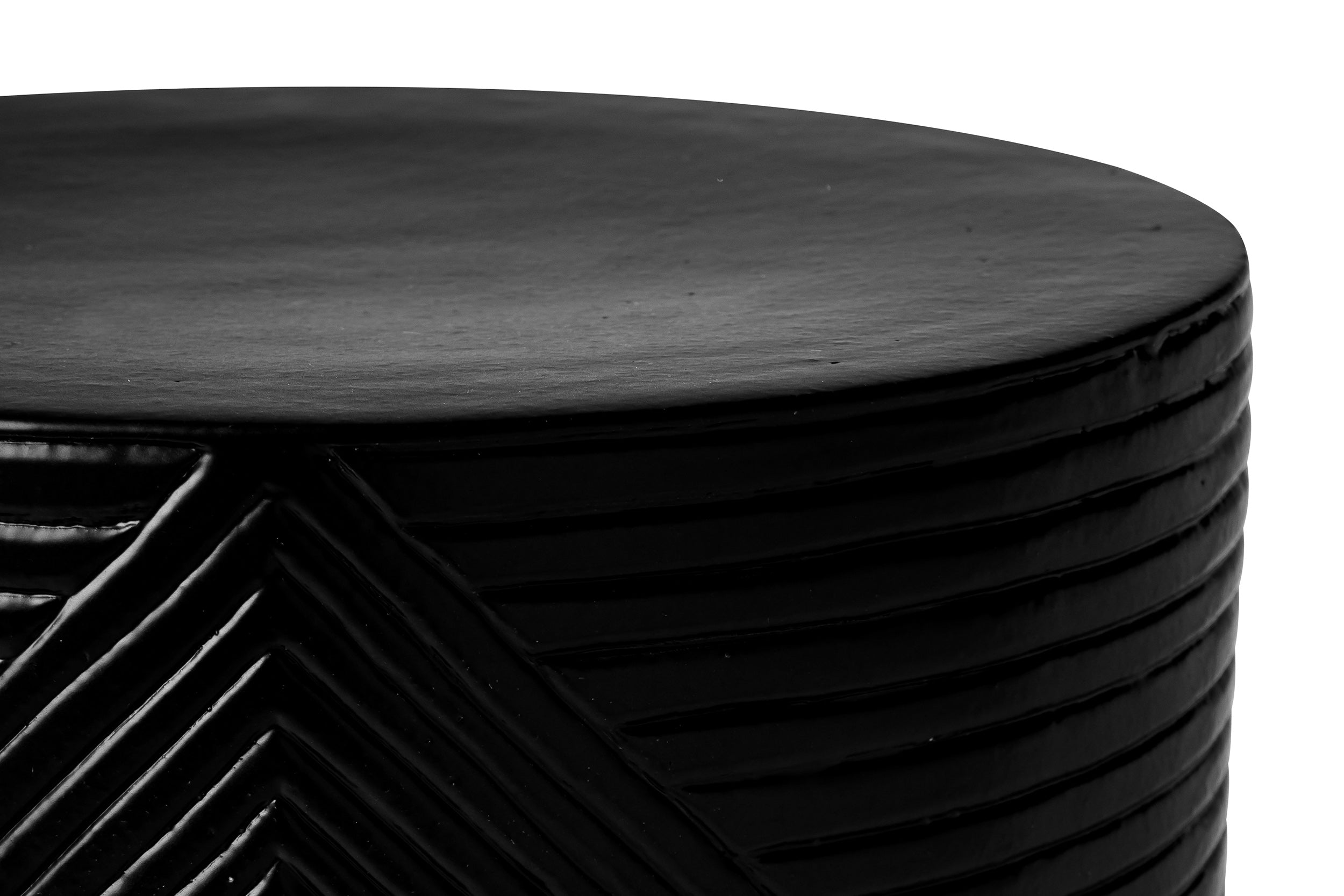 Serenity Textured Side Table 16&quot; - Black Outdoor Accent Table-Outdoor Side Tables-Seasonal Living-LOOMLAN