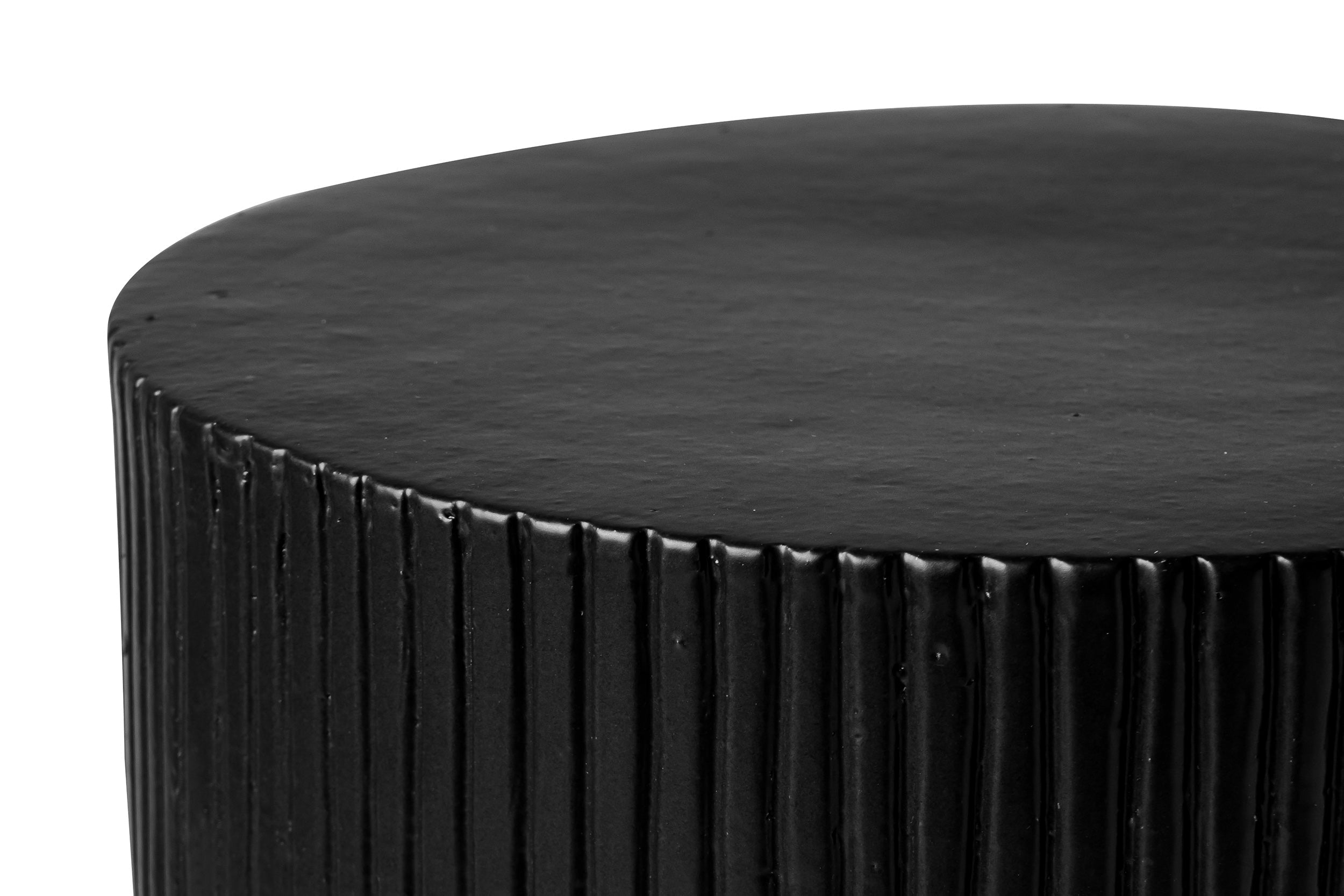 Serenity Textured Side Table 16&quot; - Black Outdoor Accent Table-Outdoor Side Tables-Seasonal Living-LOOMLAN