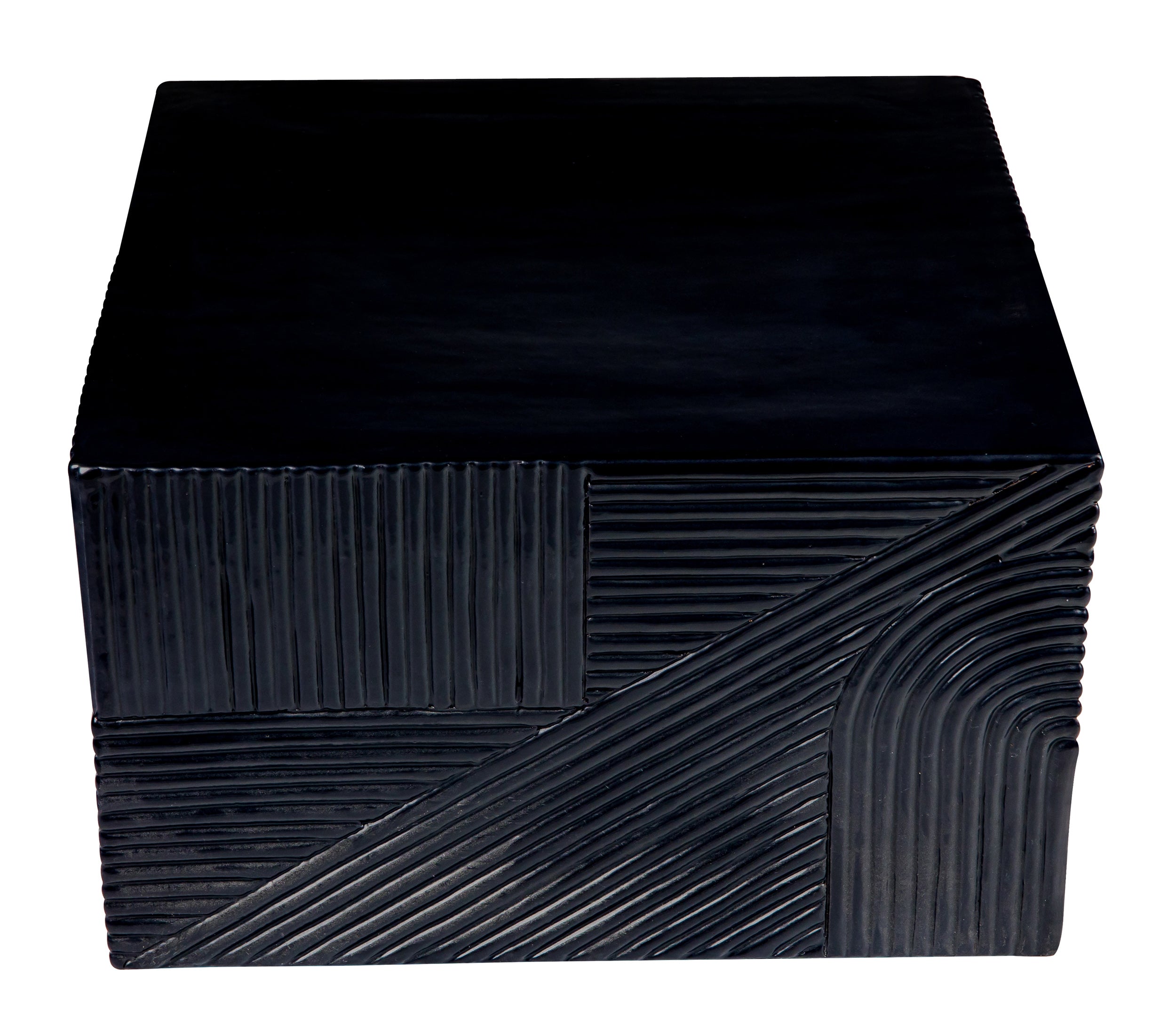 Serenity Textured Square Table 24" - Black Outdoor Accent Table-Outdoor Side Tables-Seasonal Living-LOOMLAN