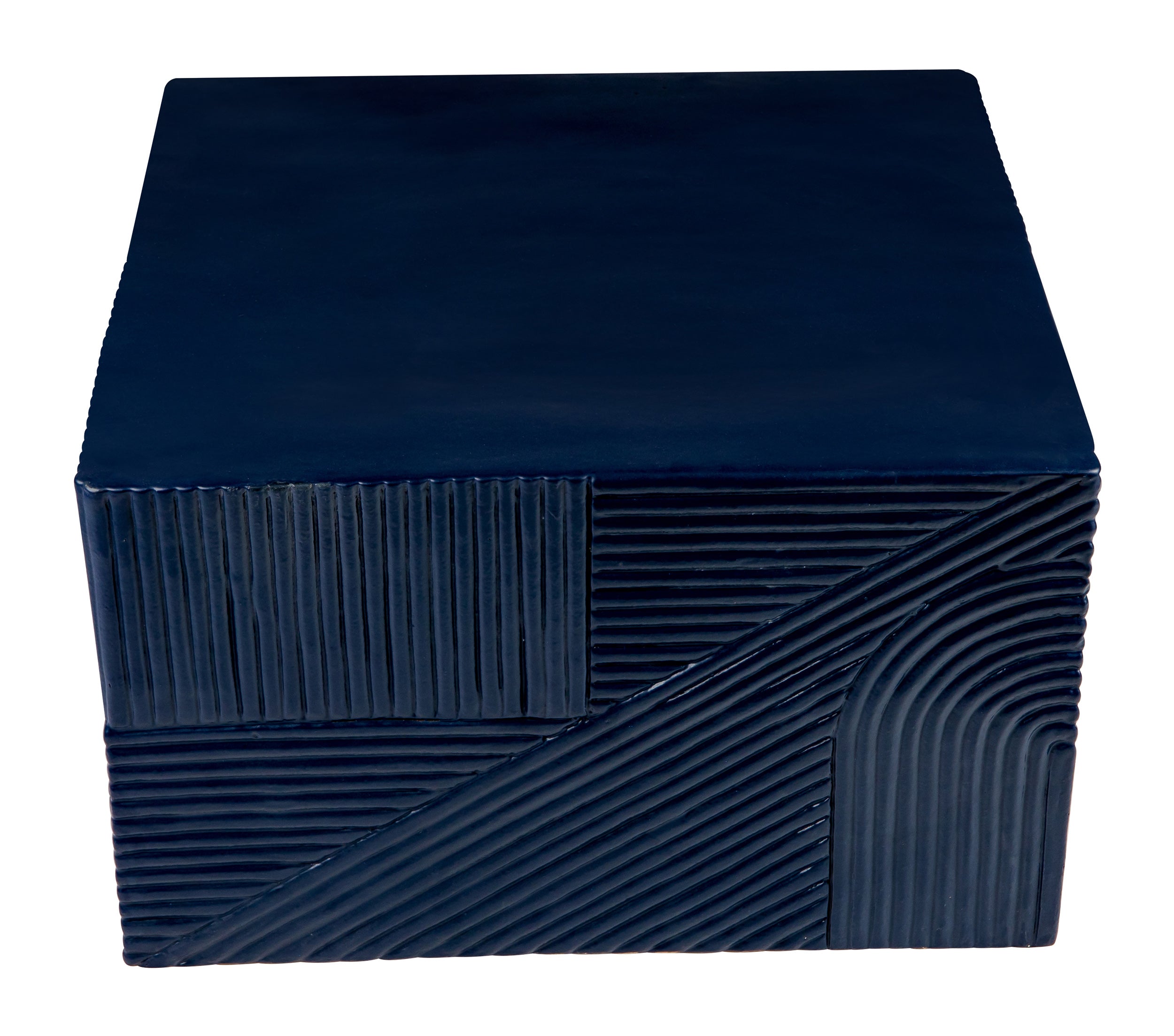 Serenity Textured Square Table 24" - Blue Outdoor Accent Table-Outdoor Side Tables-Seasonal Living-LOOMLAN