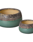 Emissary Shallow Ceramic Round Planter