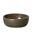Emissary Shallow Metallic Green Ceramic Outdoor Planter