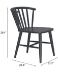 Zuo Modern Shio Aluminum Outdoor Dining Chair Black