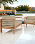 SoHo 3 - Person Teak Outdoor Couch Sunbrella Cushions - LOOMLAN - HiTeak - Outdoor Sofas & Loveseats