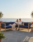 HiTeak SoHo Patio Sectional Deep Sofa Set with Sunbrella 7PC