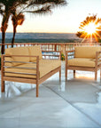 SoHo Teak Outdoor Club Chair with Sunbrella Cushion-Outdoor Lounge Chairs-HiTeak-LOOMLAN