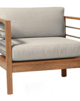 SoHo Teak Outdoor Club Chair with Sunbrella Cushion-Outdoor Lounge Chairs-HiTeak-Beige-LOOMLAN