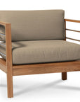SoHo Teak Outdoor Club Chair with Sunbrella Cushion-Outdoor Lounge Chairs-HiTeak-Taupe-LOOMLAN