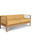 HiTeak SoHo Teak Patio Deep Sofa Set with Sunbrella 4PC