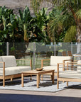 HiTeak SoHo Teak Patio Deep Sofa Set with Sunbrella 4PC