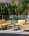 HiTeak SoHo Teak Patio Deep Sofa Set with Sunbrella 4PC