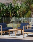 HiTeak SoHo Teak Patio Deep Sofa Set with Sunbrella 4PC