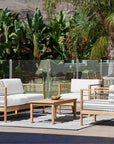 HiTeak SoHo Teak Patio Deep Sofa Set with Sunbrella 4PC