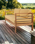 HiTeak SoHo Three Person Patio Sofa with Sunbrella Cushion