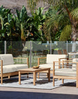 HiTeak SoHo Three Person Patio Sofa with Sunbrella Cushion