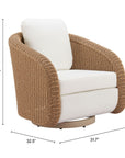 Zuo Modern Solara Olefin Fabric Swivel Outdoor Accent Chair