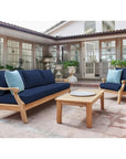 HiTeak Sonoma Teak Deep Outdoor Couch Sunbrella Cushions
