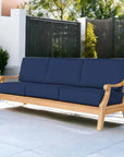 HiTeak Sonoma Teak Deep Outdoor Couch Sunbrella Cushions