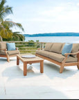 HiTeak Sonoma Teak Deep Outdoor Couch Sunbrella Cushions