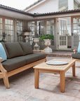 HiTeak Sonoma Teak Patio Deep Sofa Set with Sunbrella 4PC