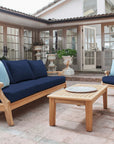 HiTeak Sonoma Teak Patio Deep Sofa Set with Sunbrella 4PC