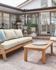 HiTeak Sonoma Teak Patio Deep Sofa Set with Sunbrella 4PC
