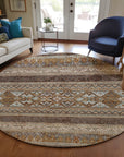 Southwest Brown Washable Indoor-Outdoor Rug