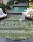 Southwest Green Washable Indoor-Outdoor Rug