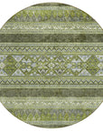 Southwest Green Washable Indoor-Outdoor Rug