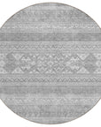 Southwest Grey Washable Indoor-Outdoor Rug
