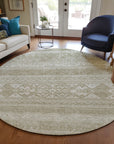 Southwest Khaki Washable Indoor-Outdoor Rug