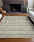 Southwest Khaki Washable Indoor-Outdoor Rug