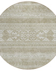 Southwest Khaki Washable Indoor-Outdoor Rug