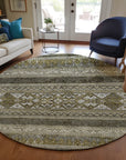Southwest Taupe Washable Indoor-Outdoor Rug